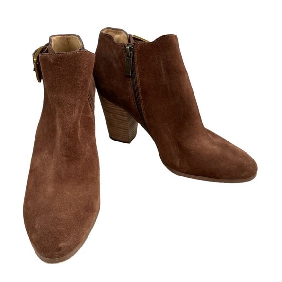 MICHAEL Michael Kors Adams Cutout Buckle Booties in Brown Tan Size 9.5M - Picture 2 of 14